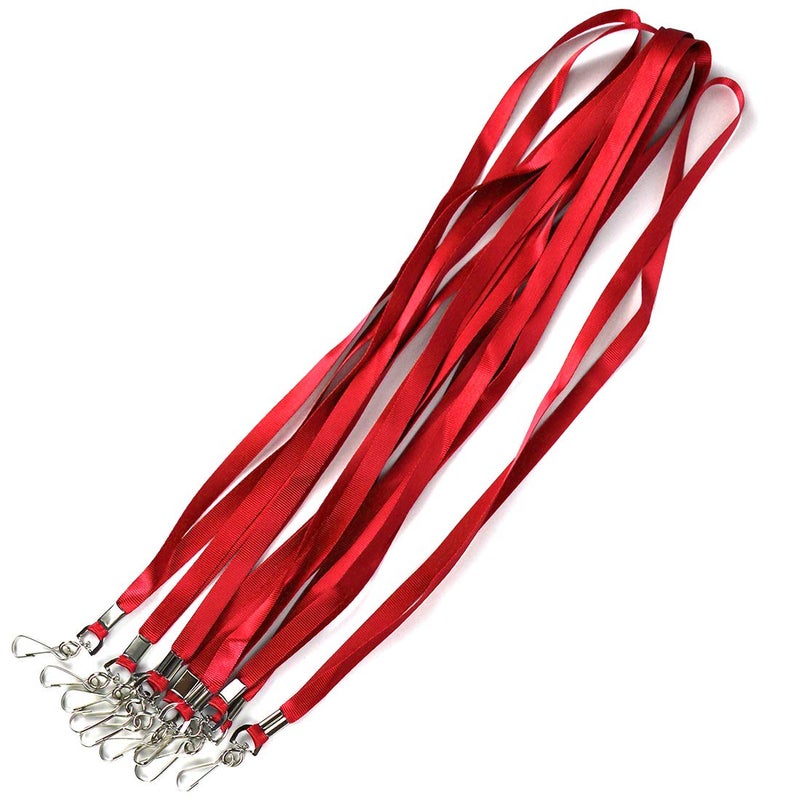 Bird Fiy Bulk Red Lanyards for Id Badges Nylon Neck Flat Lanyard for ID Name Badge Holder/Name Tag - Image 5